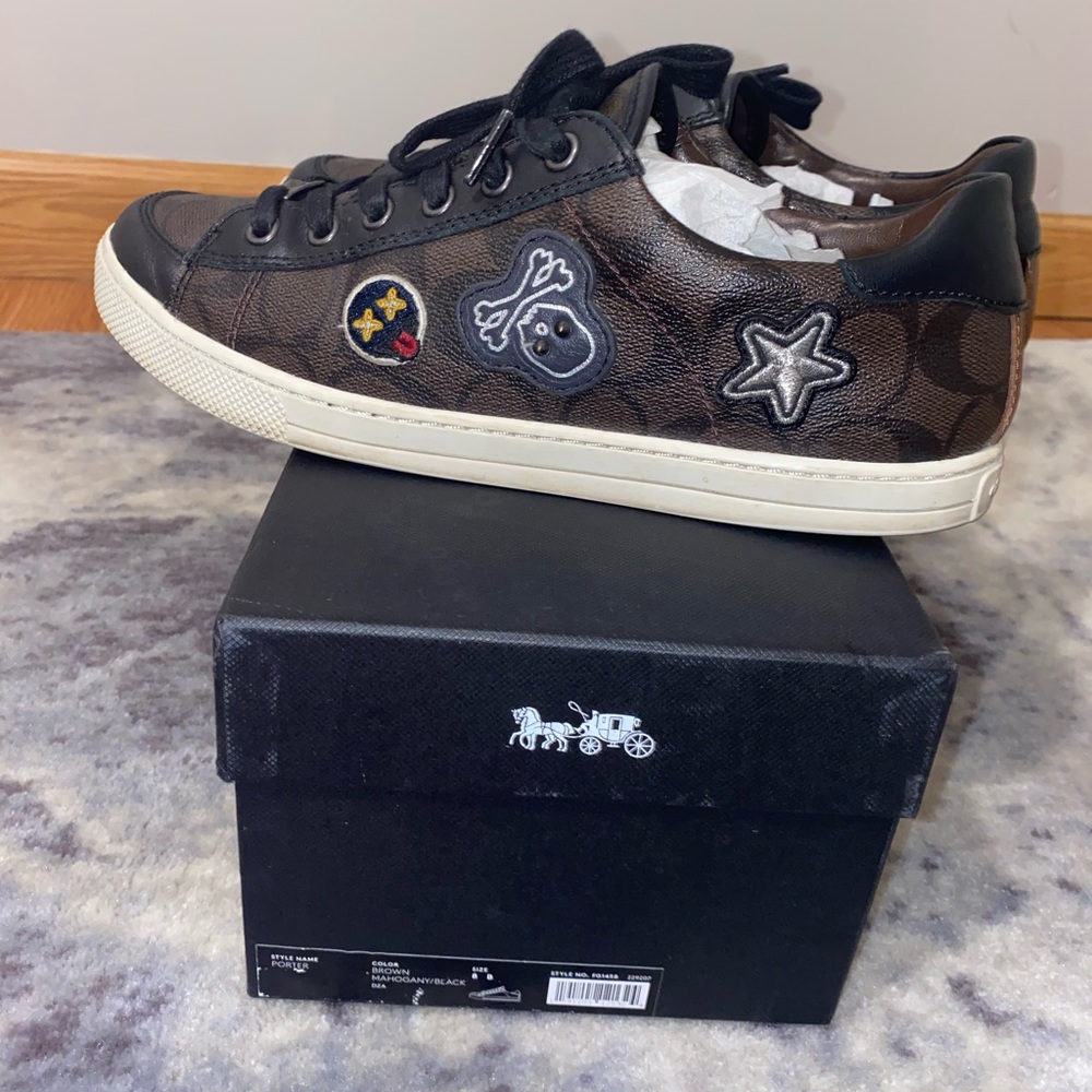 COACH Low Line Mahogany Monogram Porter Sneaker US Women’s size 8